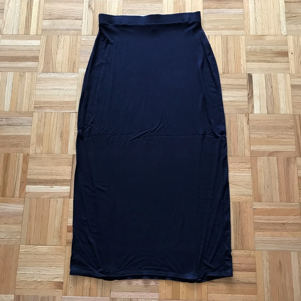 Ann Taylor Loft rayon Long maxi navy skirt S